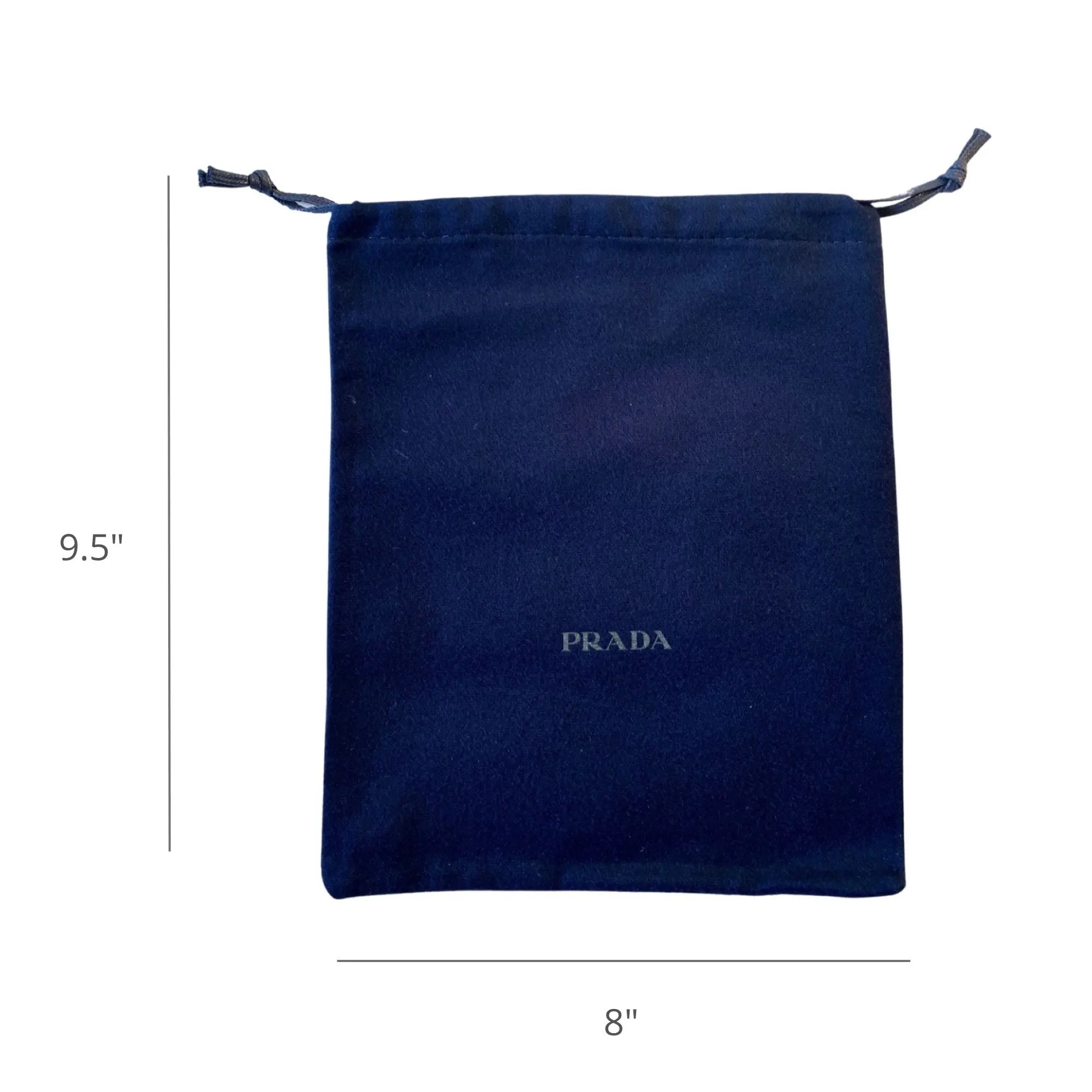 Prada Logo Navy Velour Designer Dust Bag Pouch Small