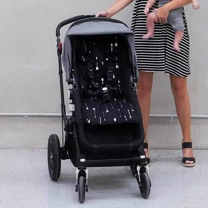 Pram Liner - Black Silver Arrows/Spots