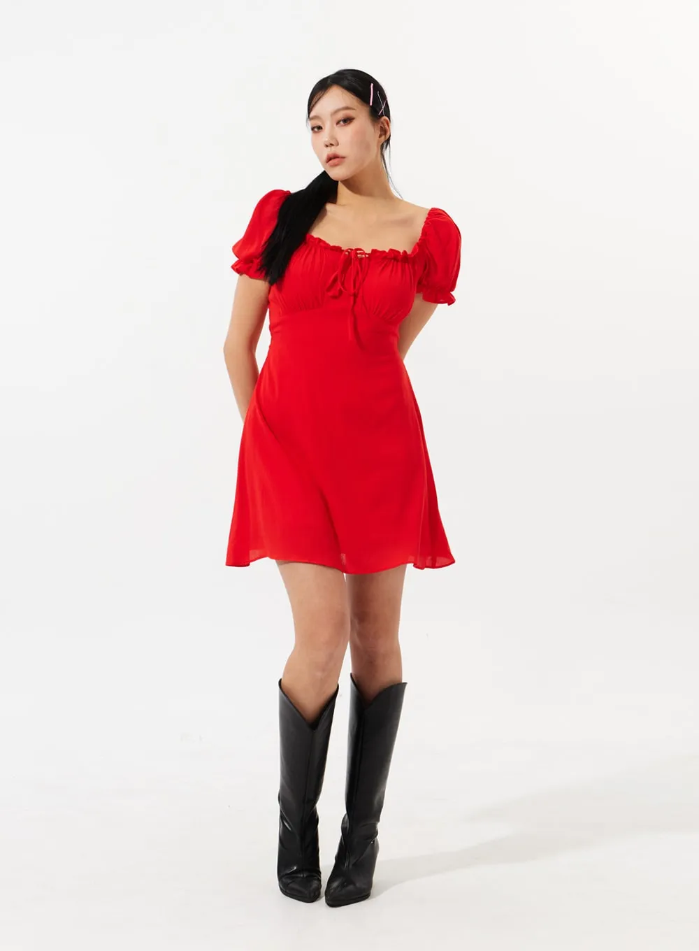 Puff Sleeve Mini Dress IM309