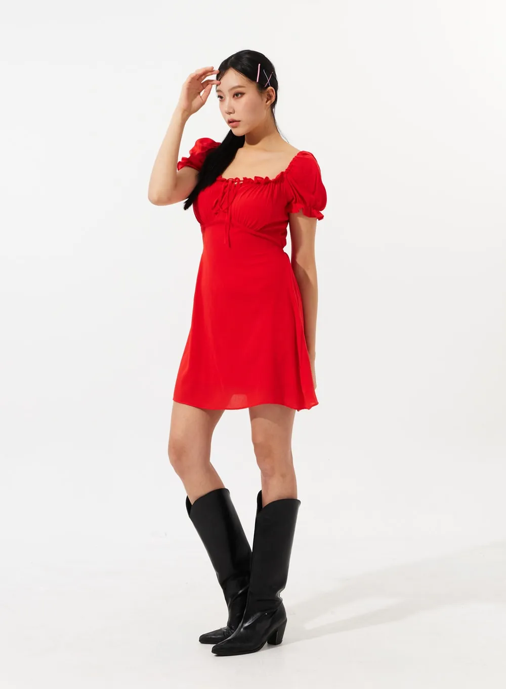 Puff Sleeve Mini Dress IM309