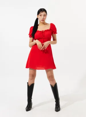 Puff Sleeve Mini Dress IM309