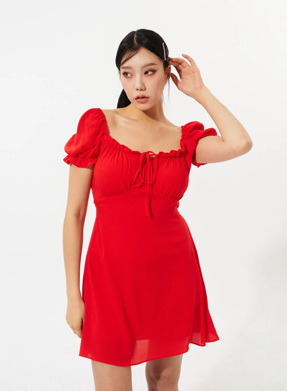 Puff Sleeve Mini Dress IM309