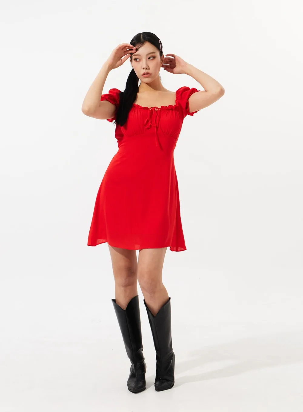 Puff Sleeve Mini Dress IM309