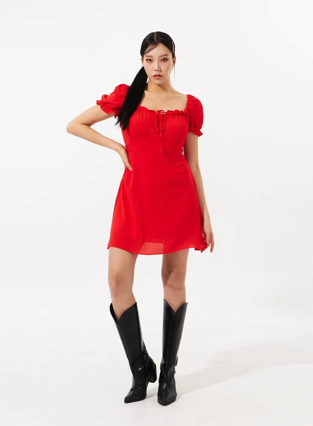 Puff Sleeve Mini Dress IM309