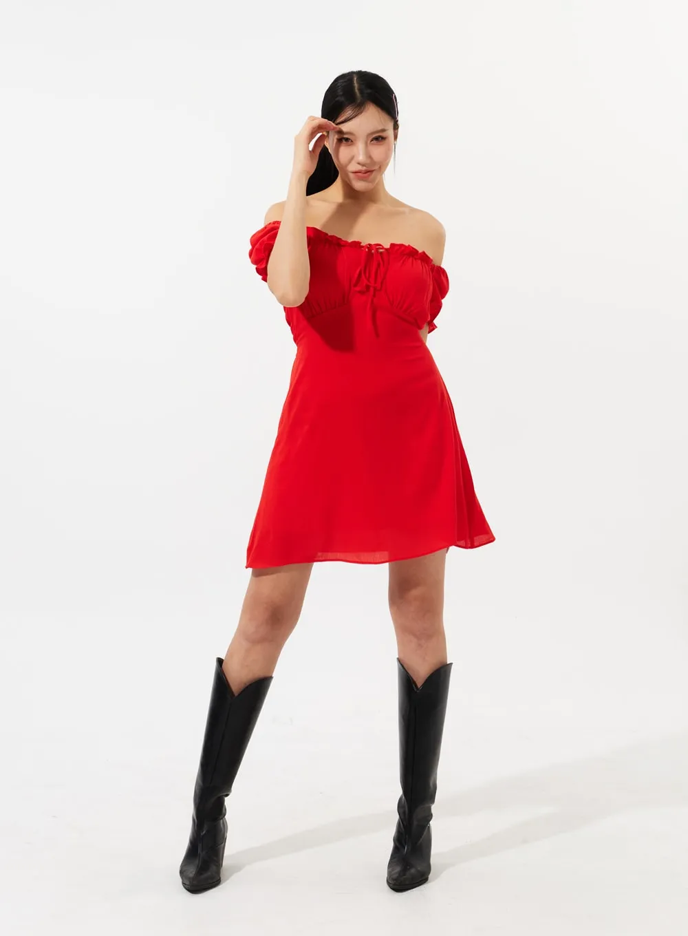 Puff Sleeve Mini Dress IM309