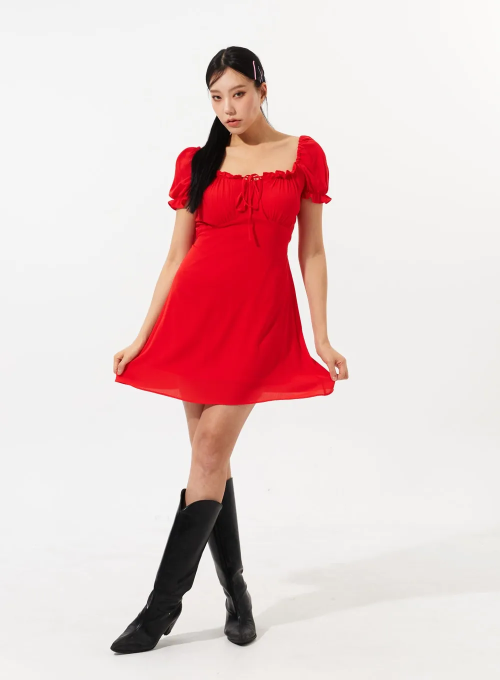 Puff Sleeve Mini Dress IM309