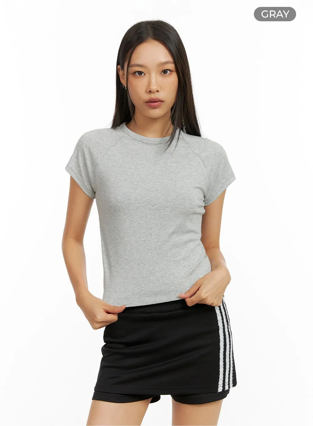 Raglan Crop Short Sleeve Tee IG405