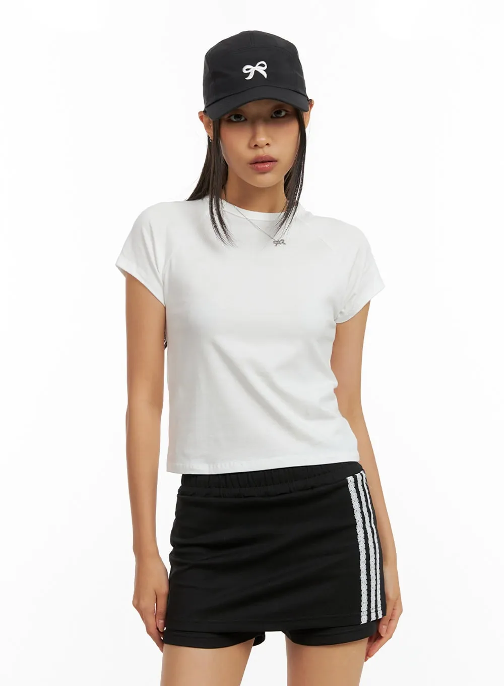 Raglan Crop Short Sleeve Tee IG405