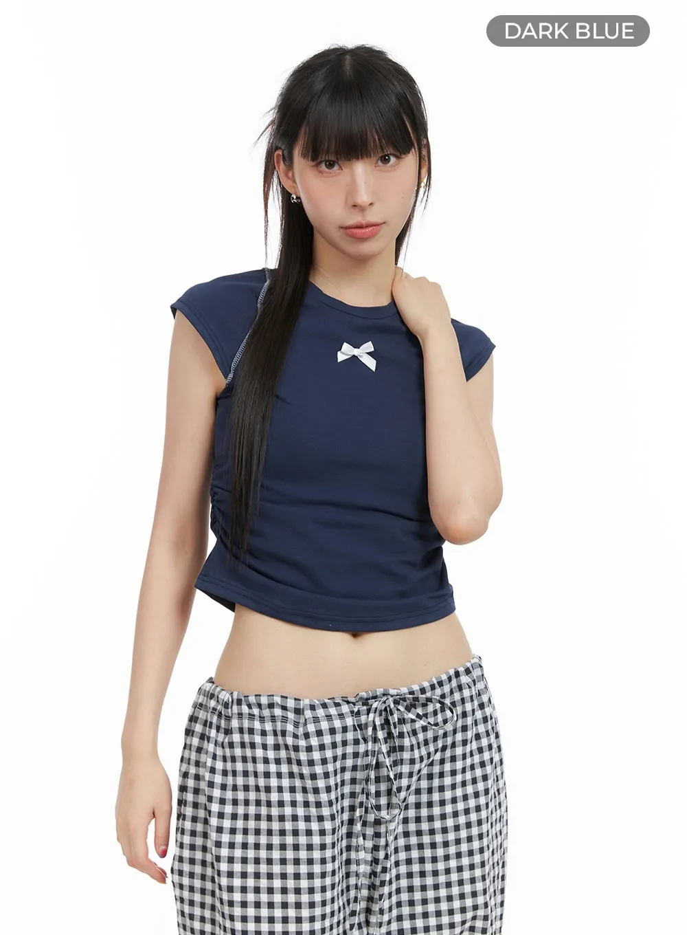 Ribbon Stitch Crop Tee CG408