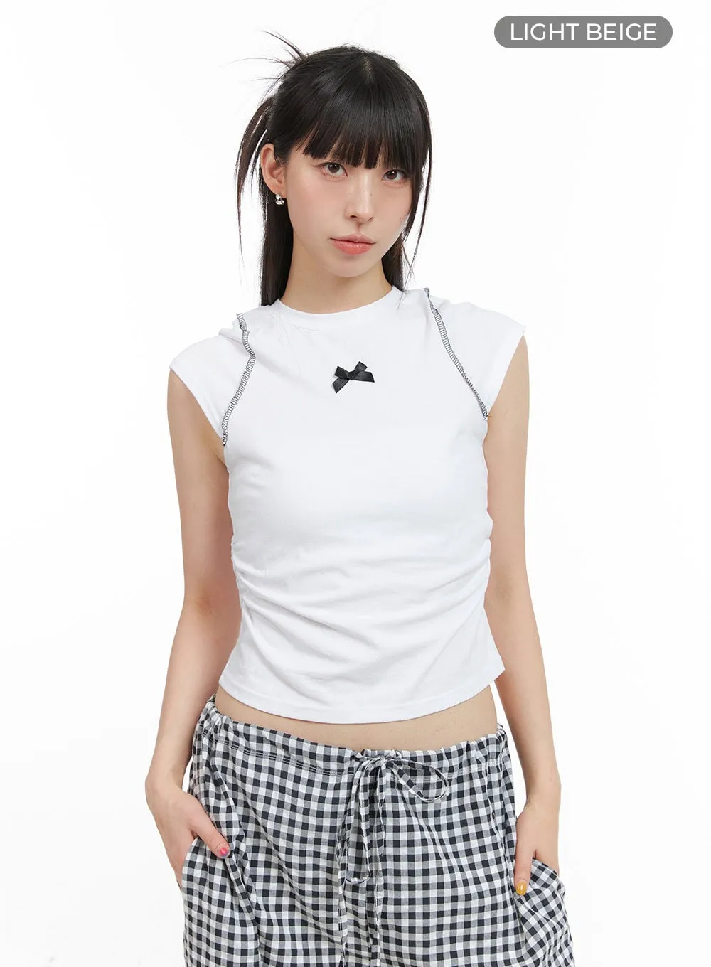 Ribbon Stitch Crop Tee CG408