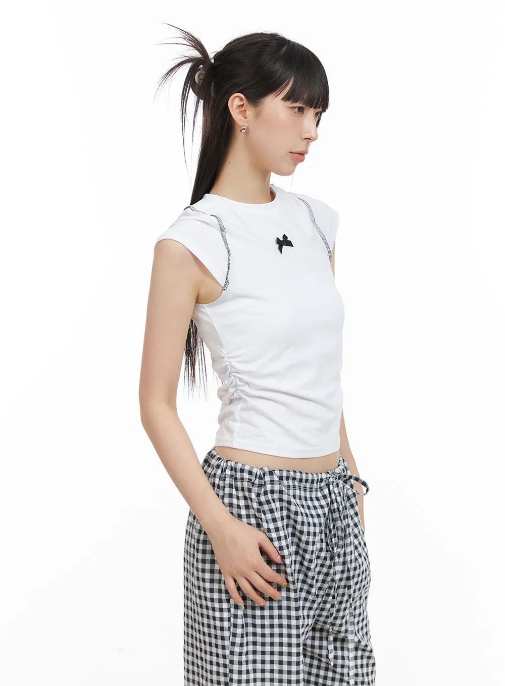 Ribbon Stitch Crop Tee CG408