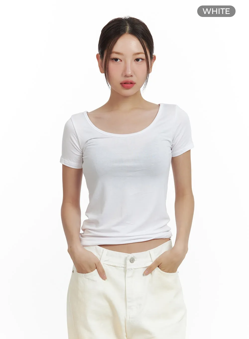 Round Neck Solid Tee CU420