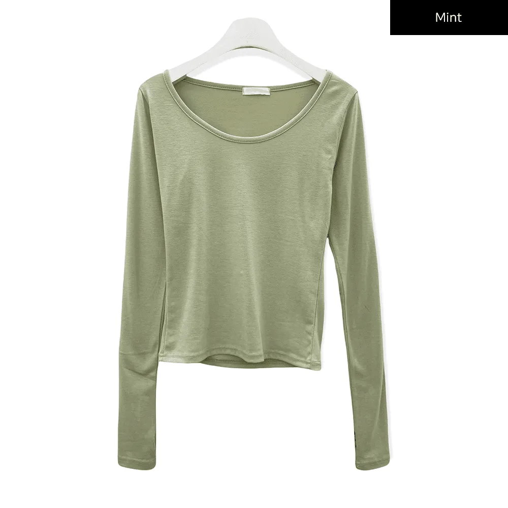 Scoop Neck Long Sleeve T Shirt CM8