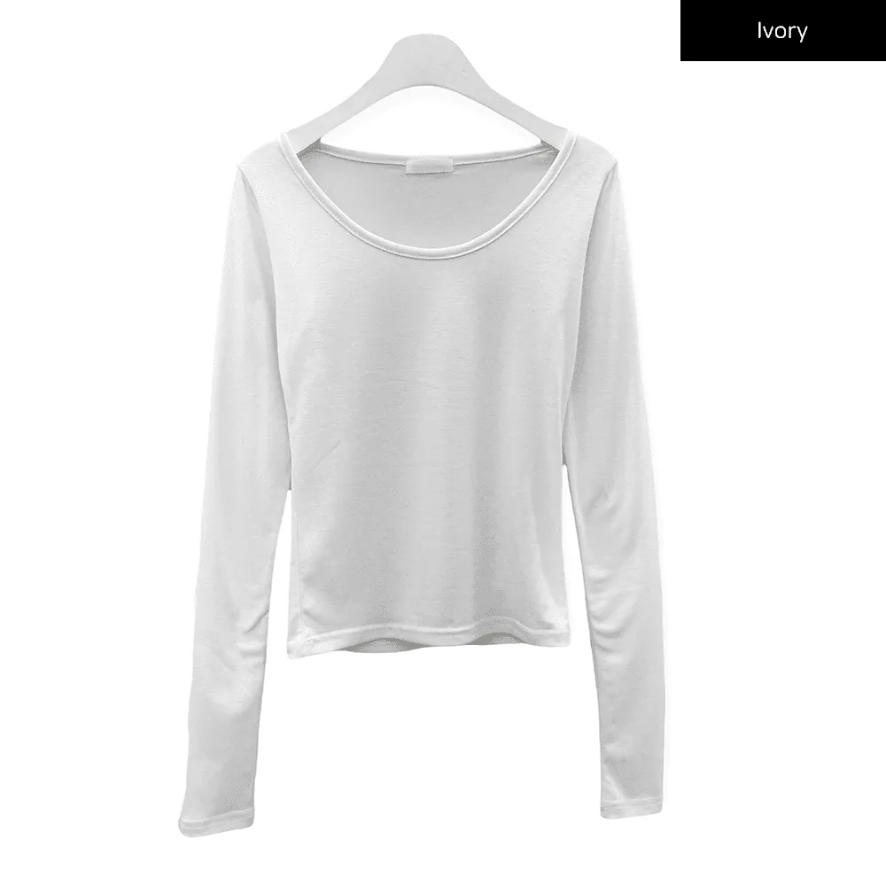 Scoop Neck Long Sleeve T Shirt CM8