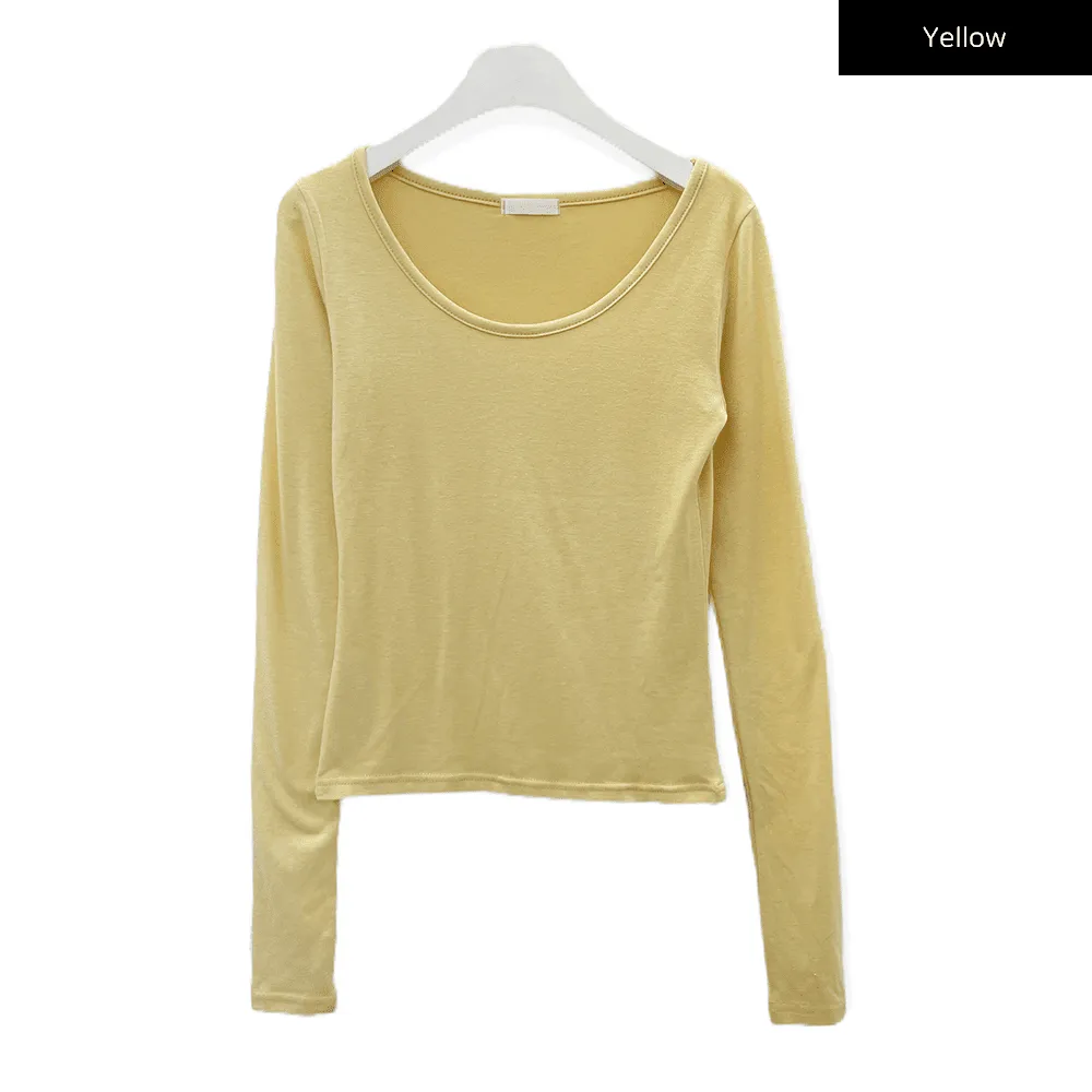 Scoop Neck Long Sleeve T Shirt CM8