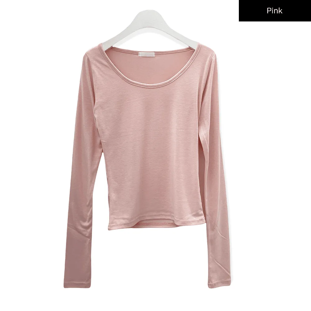 Scoop Neck Long Sleeve T Shirt CM8