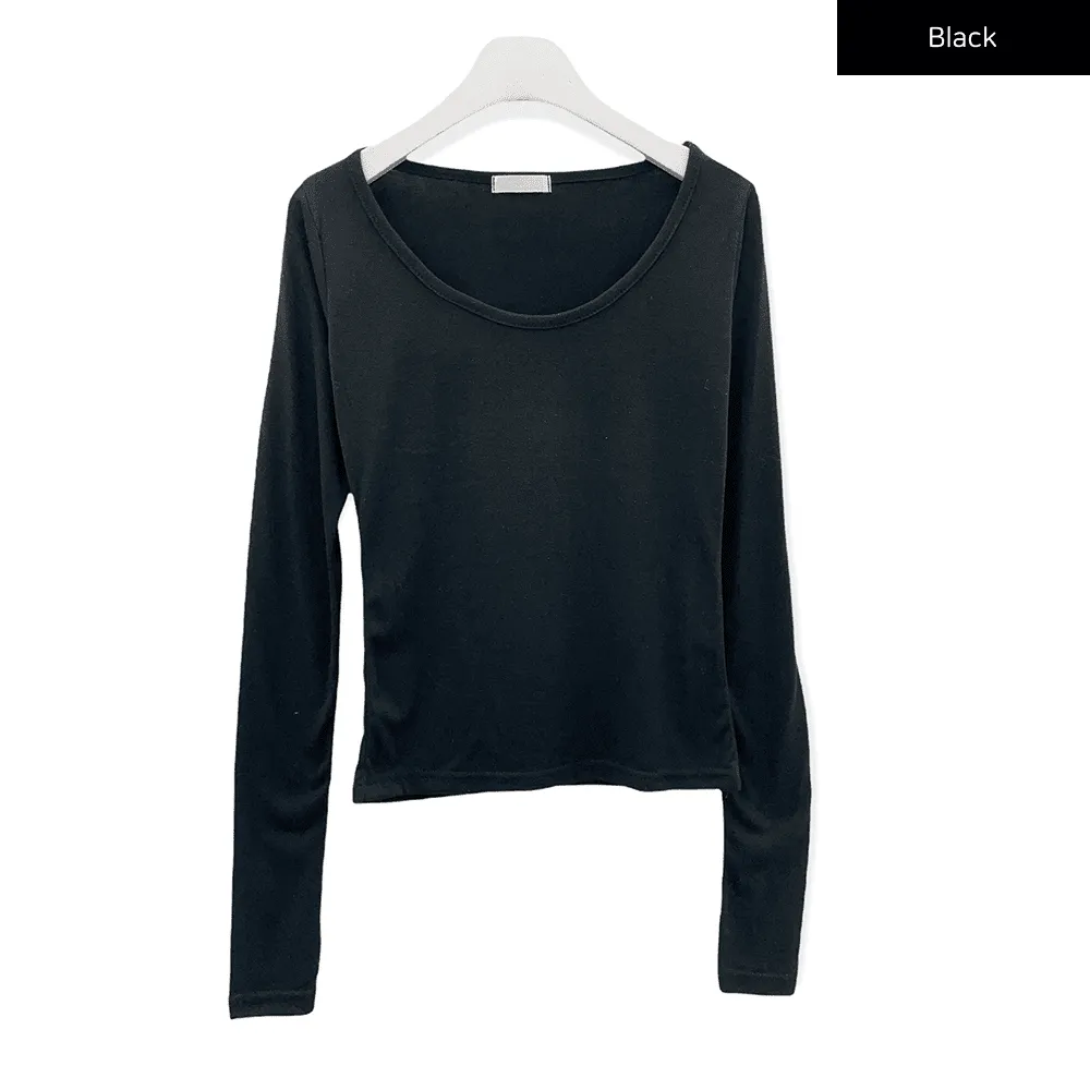 Scoop Neck Long Sleeve T Shirt CM8