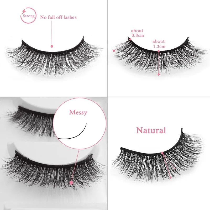 SHIDISHANGPIN 5 pairs mink eyelashes natural 3d mink lashes beauty essentials 3d false lashes false eyelashes full strip lashes