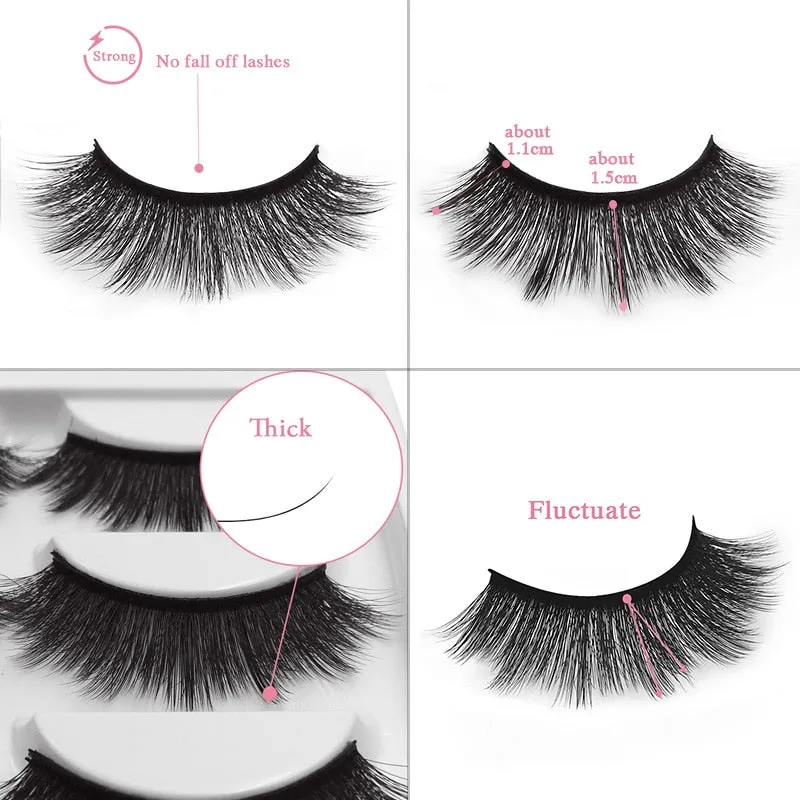 SHIDISHANGPIN 5 pairs mink eyelashes natural 3d mink lashes beauty essentials 3d false lashes false eyelashes full strip lashes