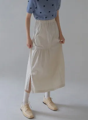 Shirring Long Band Skirt