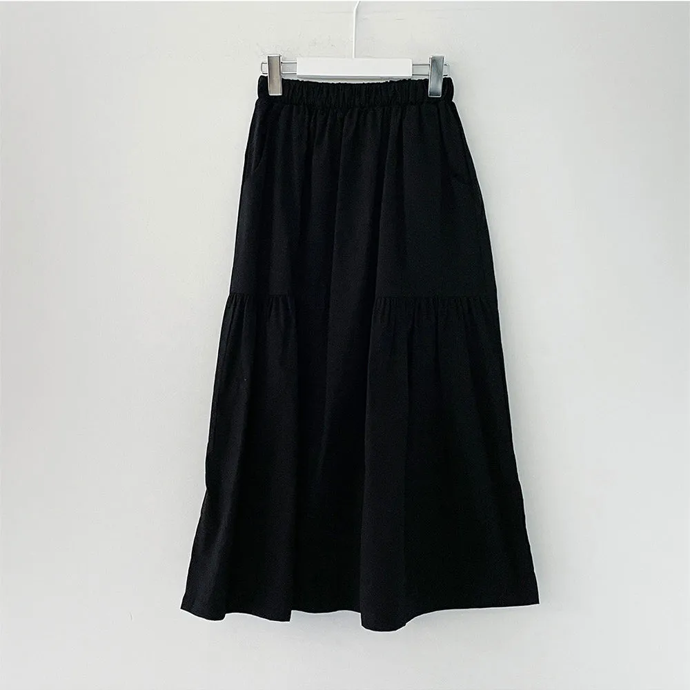 Shirring Long Band Skirt