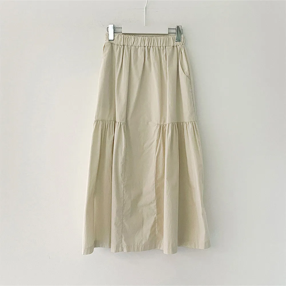 Shirring Long Band Skirt