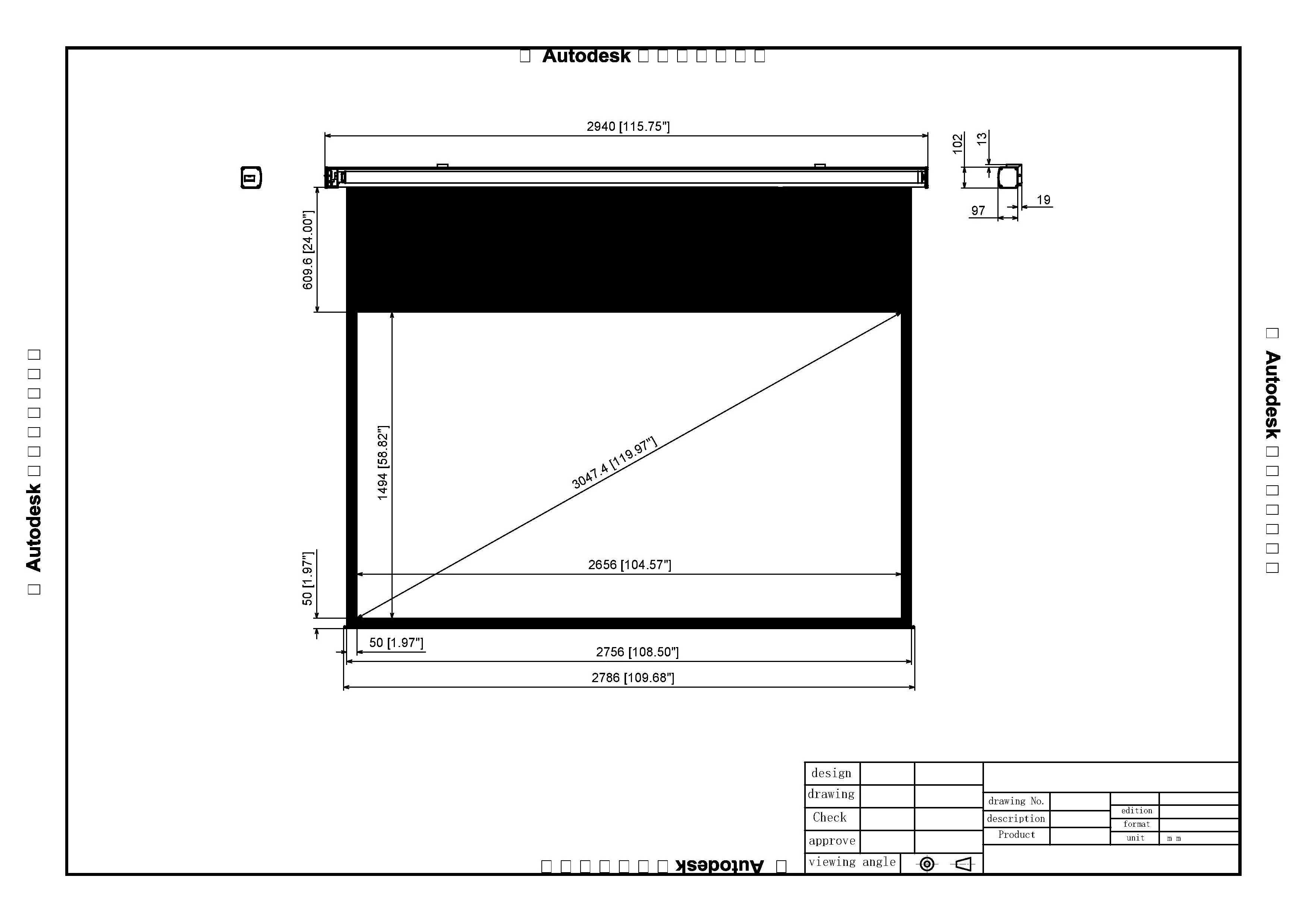 SME-169120-G Silver Ticket 120" Diagonal 16:9 HDTV Wall-Mounted Electric Projector Screen Grey Material