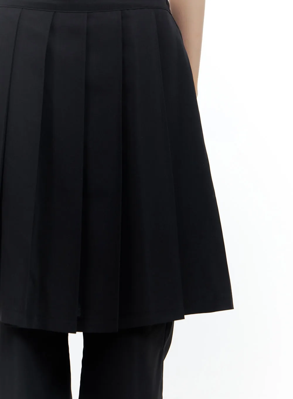 Solid Pleated Midi Skirt Bottoms CS420