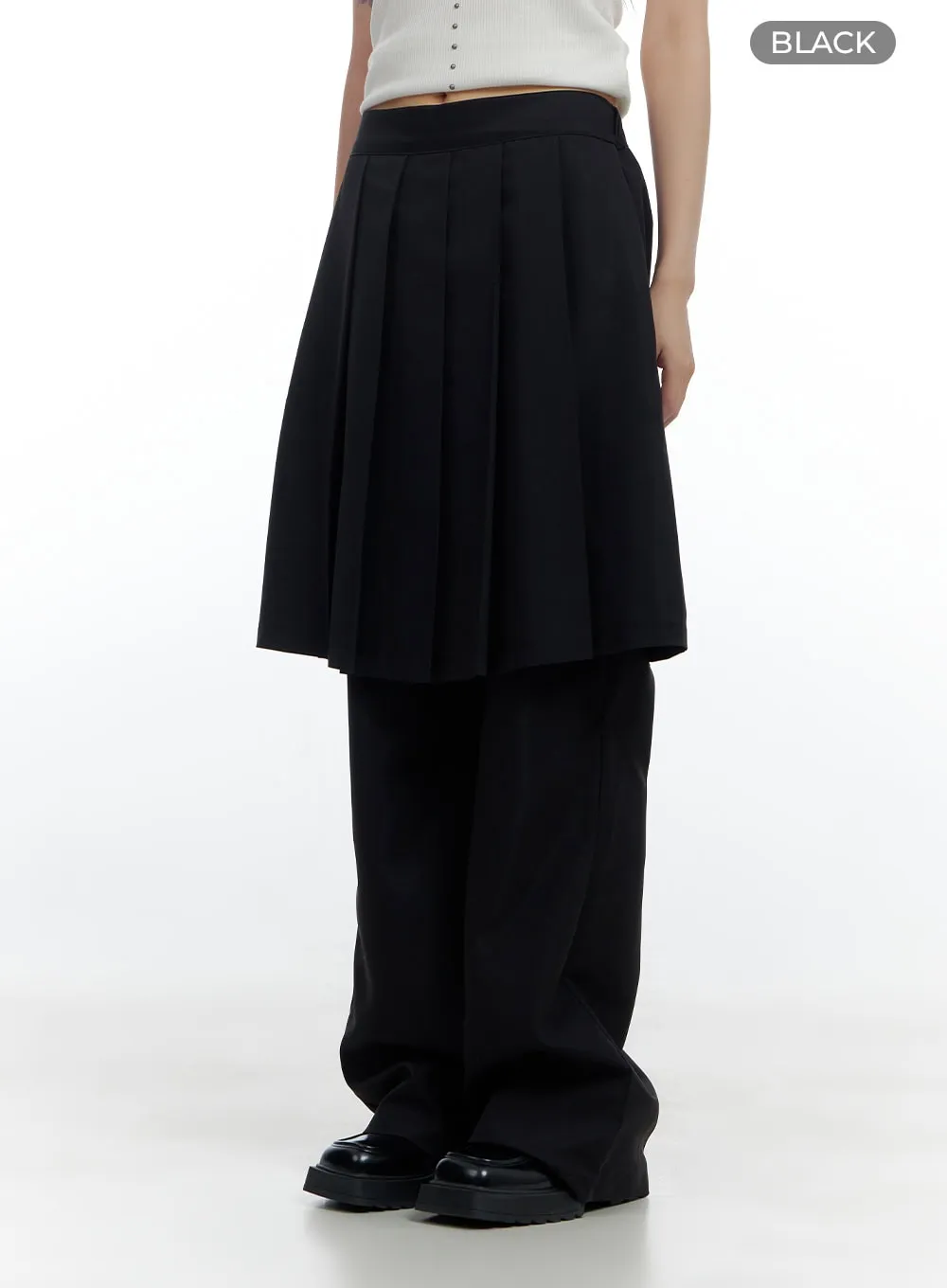 Solid Pleated Midi Skirt Bottoms CS420