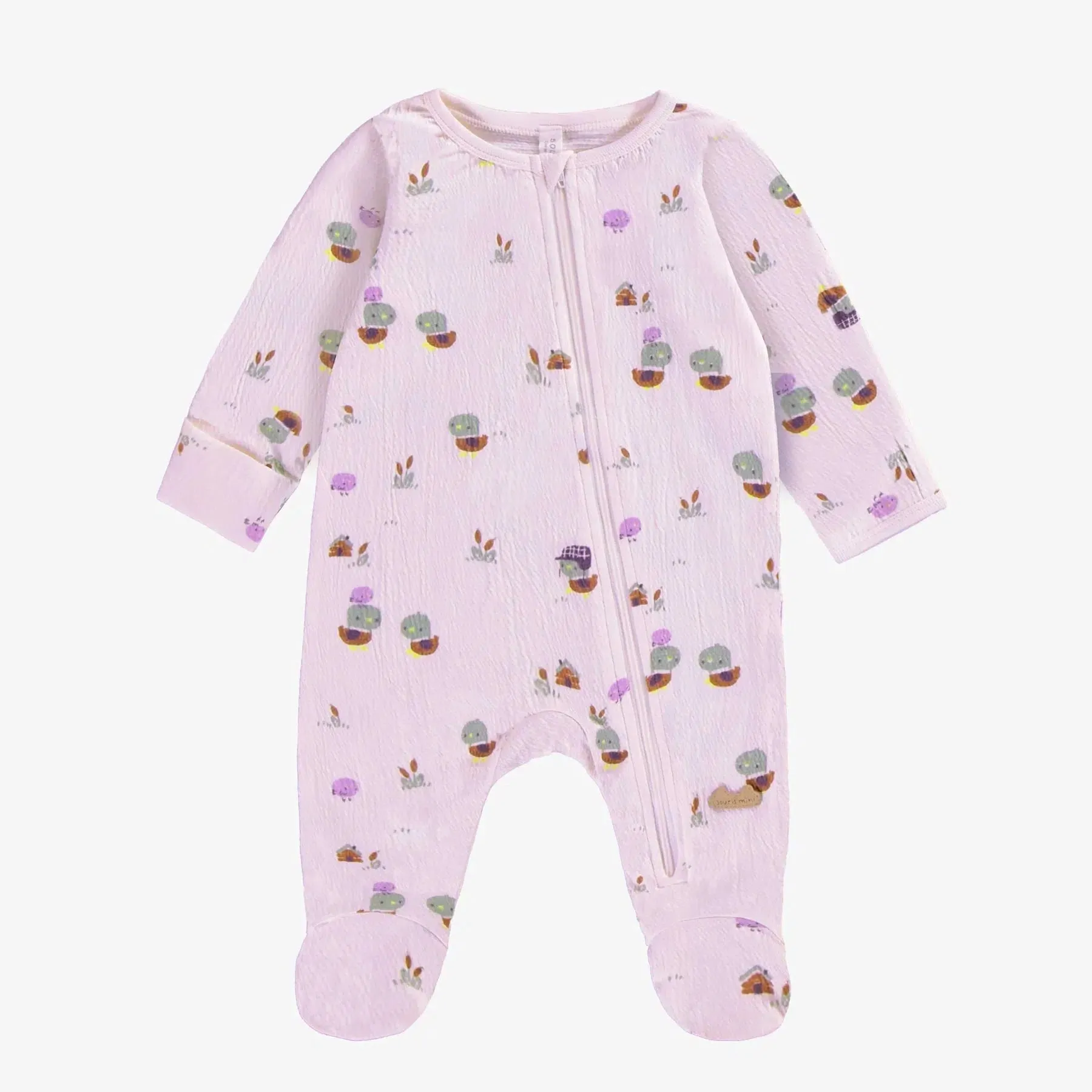 Souris Mini - Zipper Footie - Lavender Ducks