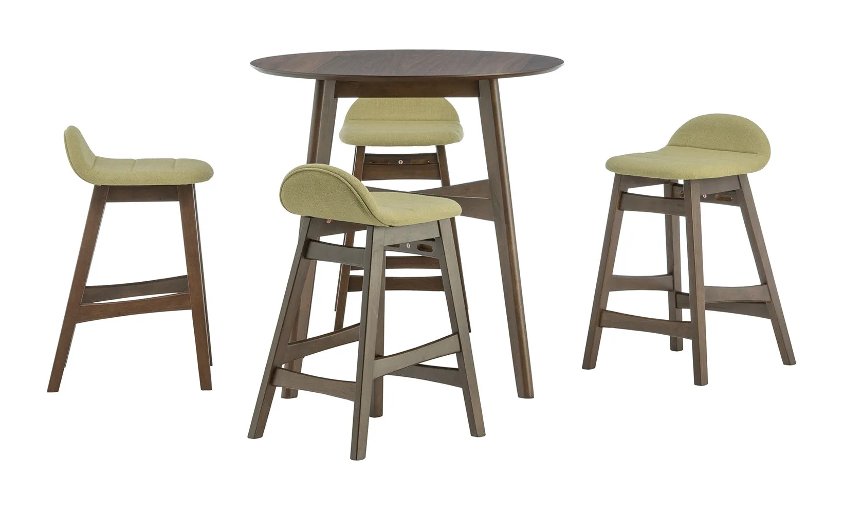 Space Savers Gathering Table and 4 Green Counter Stools