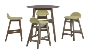 Space Savers Gathering Table and 4 Green Counter Stools