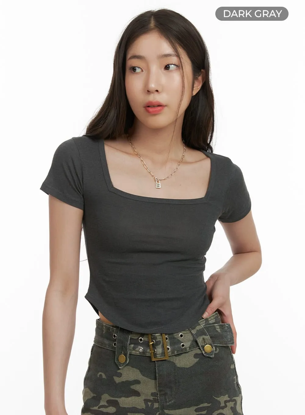 Square-Neck Crop Top CY416