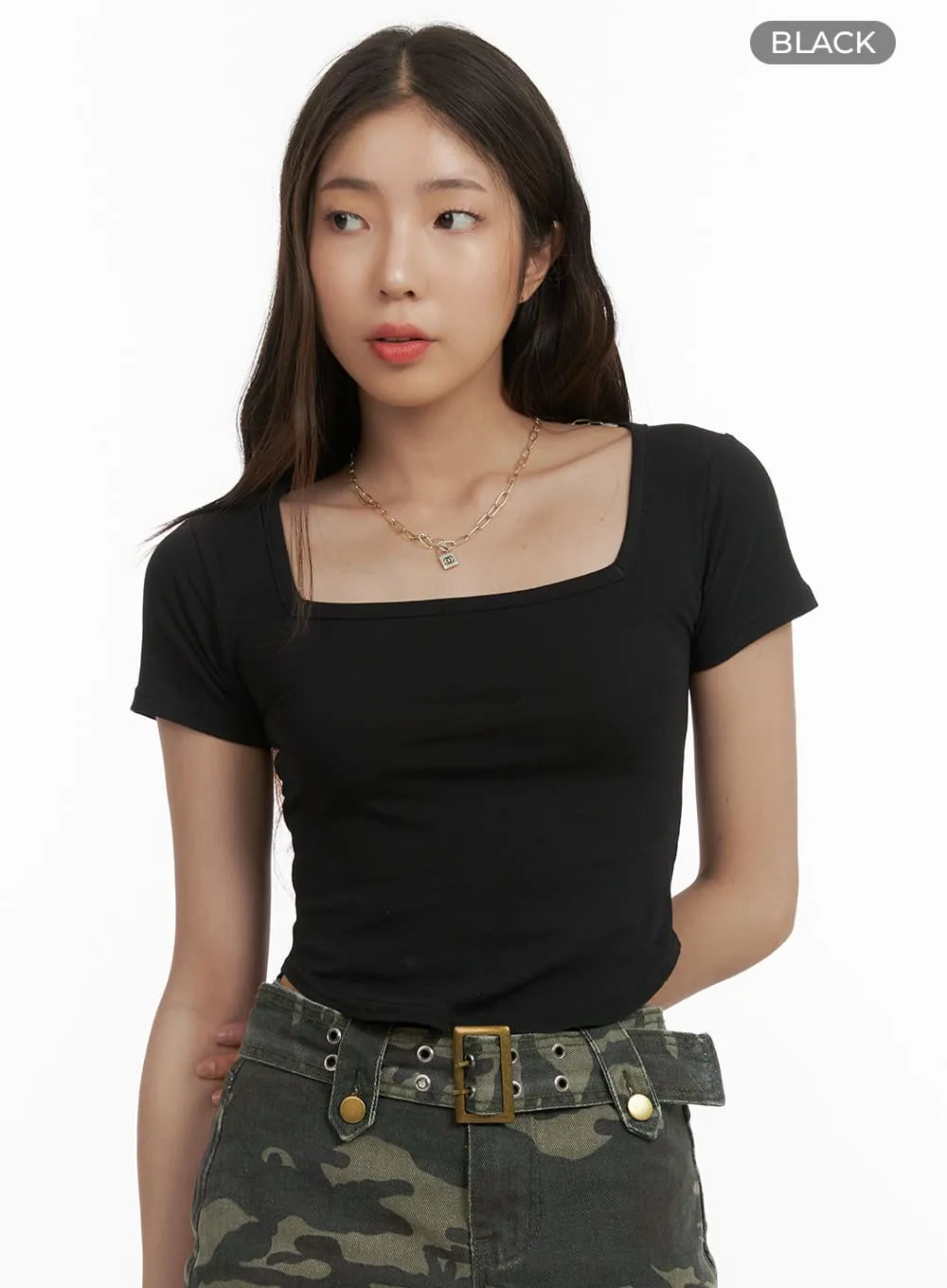 Square-Neck Crop Top CY416