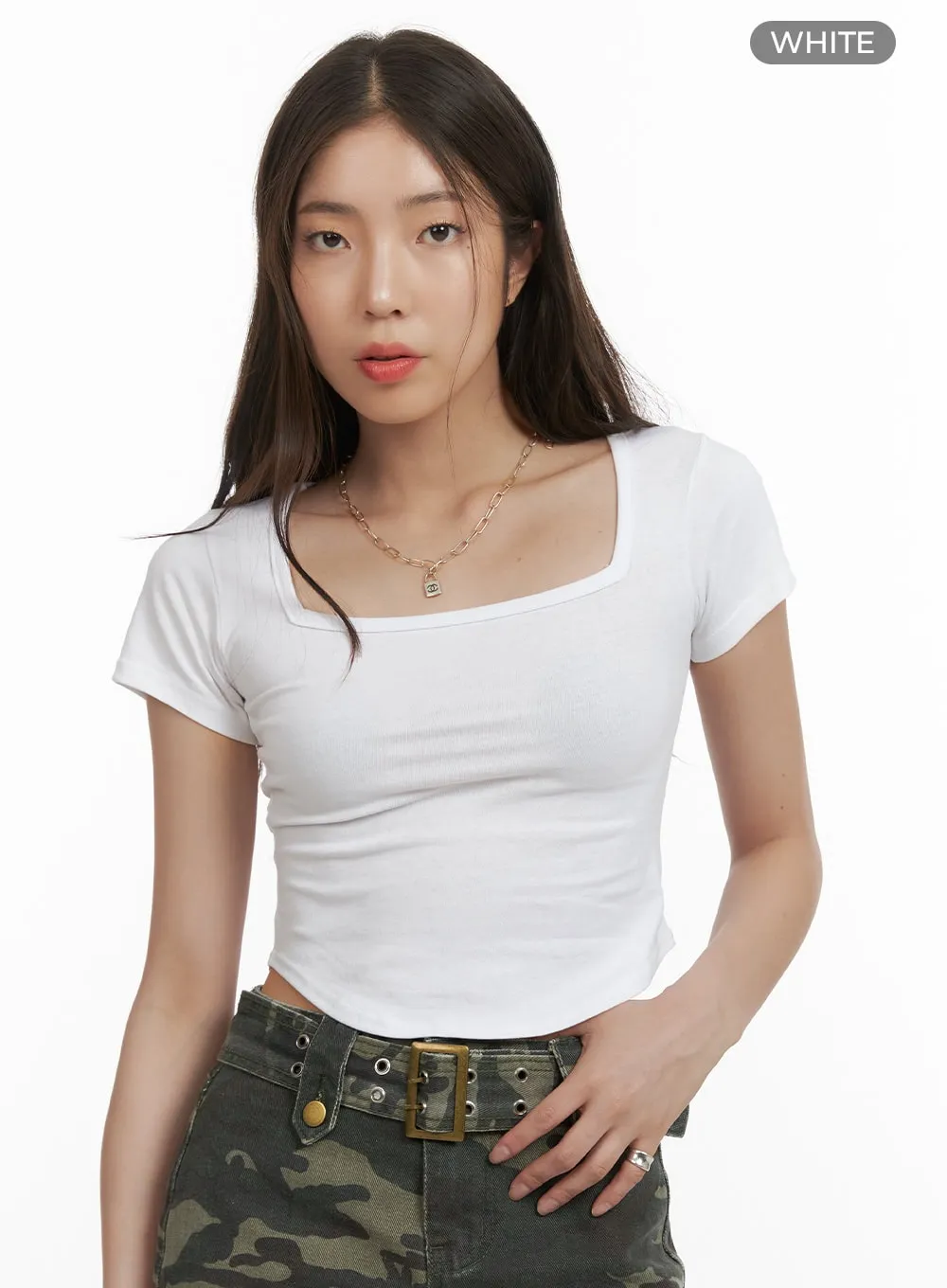 Square-Neck Crop Top CY416