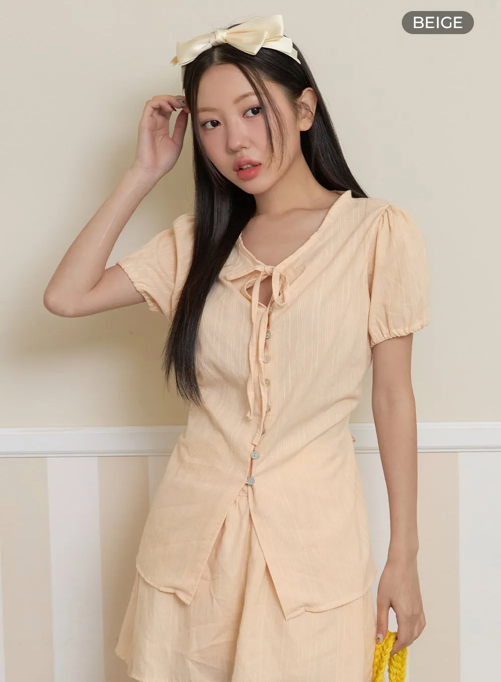 Summer Puff Sleeve Midi Blouse OY424