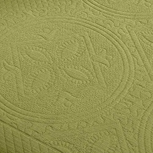 SUPERIOR Celtic Circles Bedspread with Matching Pillow Shams, King, Sweet Pea, 3-Pieces