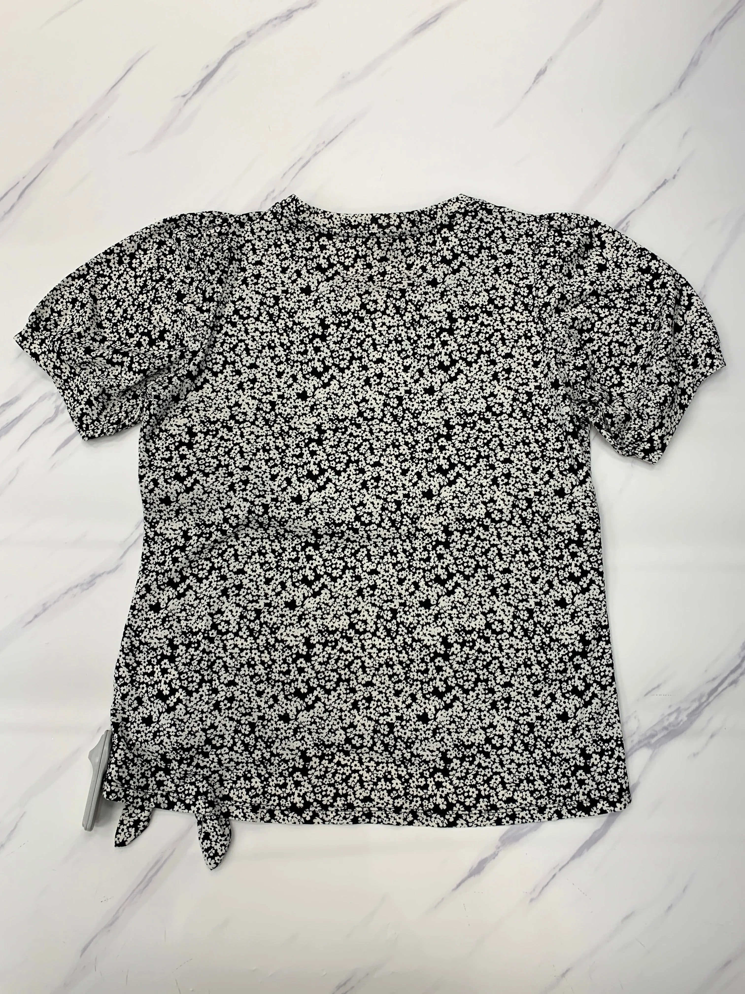 Top Short Sleeve Basic By Michael By Michael Kors In Black & White, Size: L