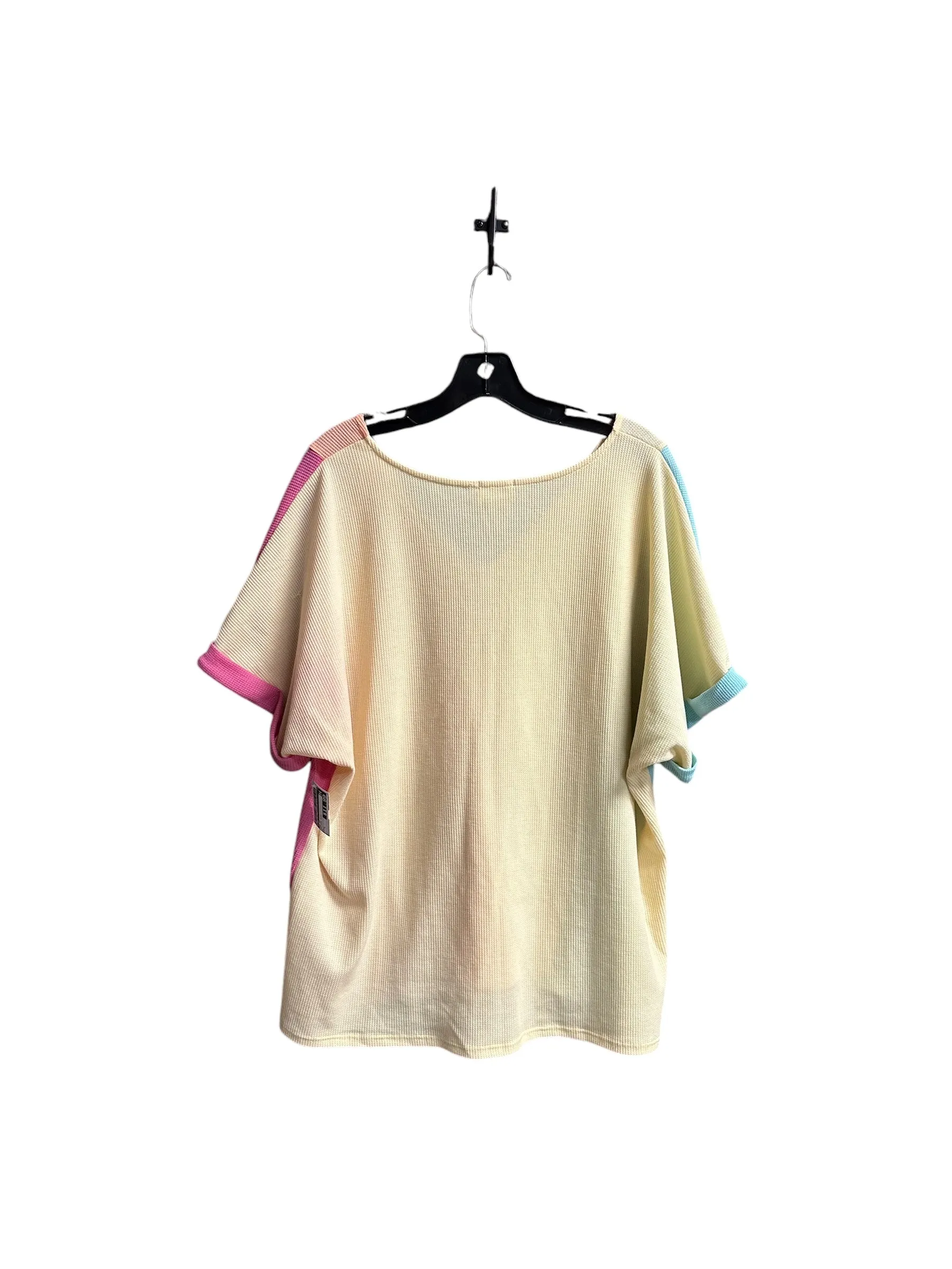 Top Short Sleeve By Bibi In Rainbow Print, Size: L