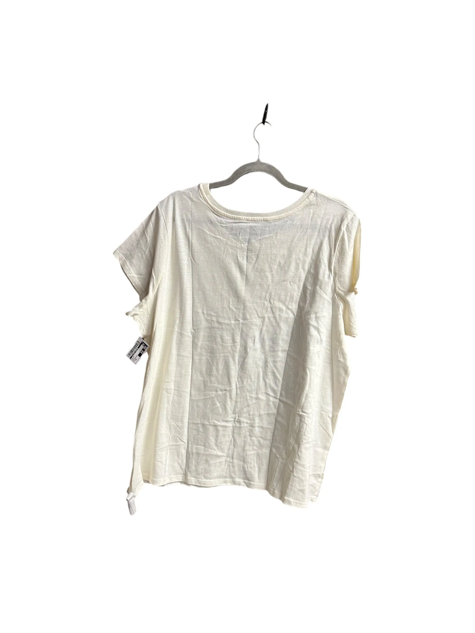 Top Short Sleeve By Clothes Mentor In Cream, Size: 2x