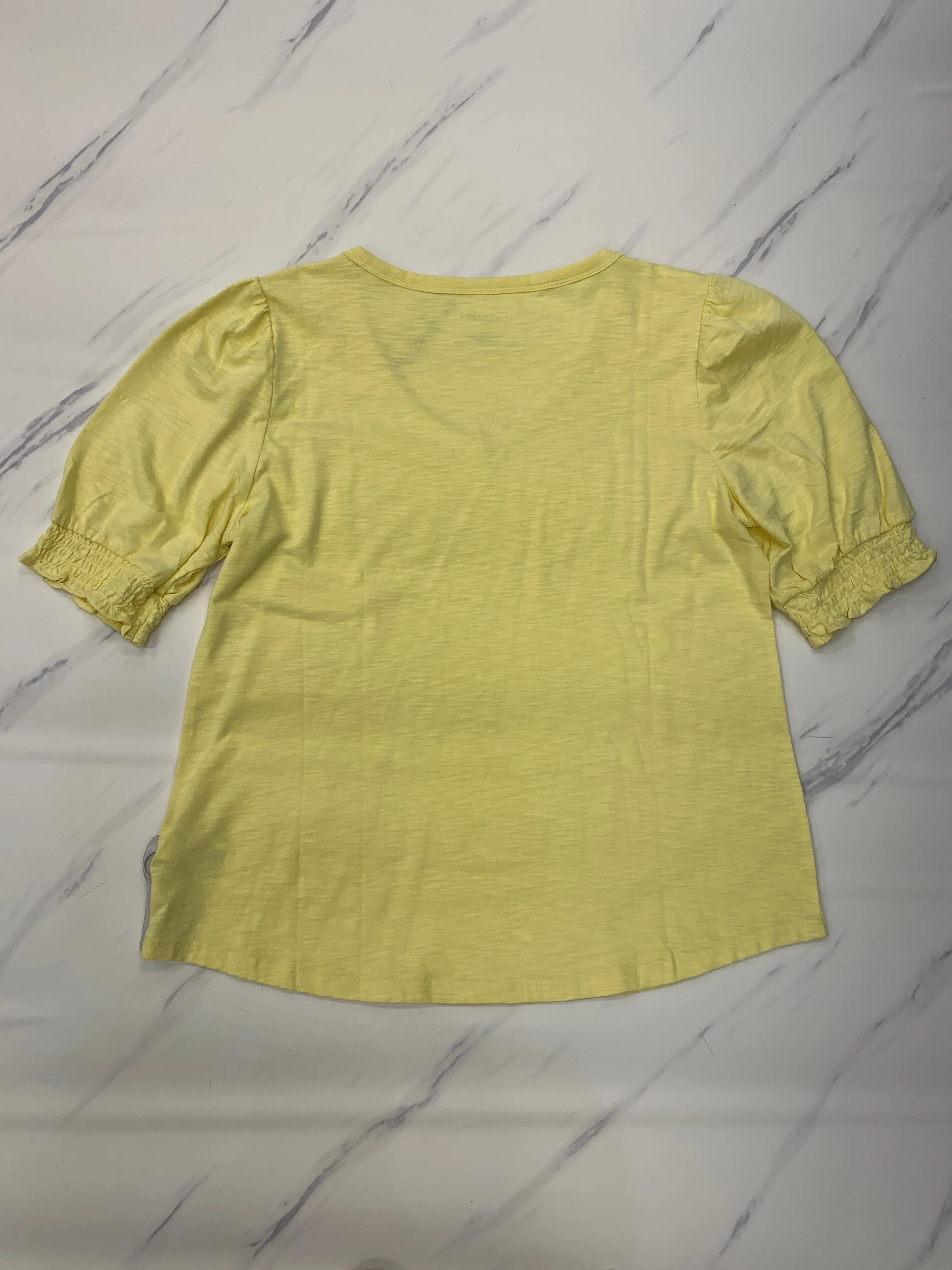 Top Short Sleeve By Talbots In Yellow, Size: Petite L