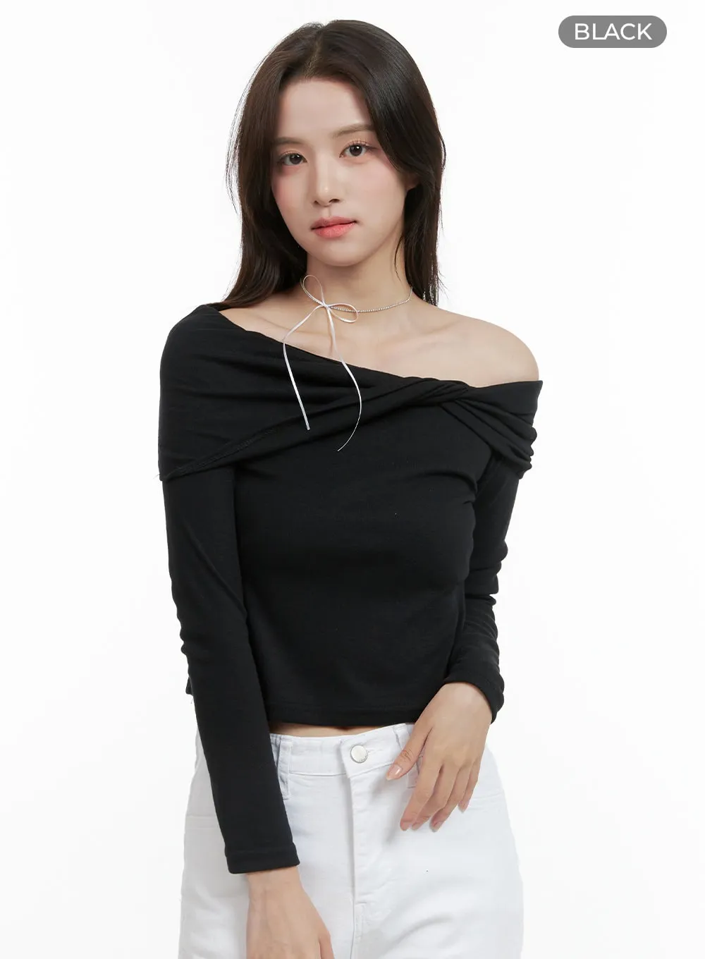 Twisty Off Shoulder Crop Top OG412