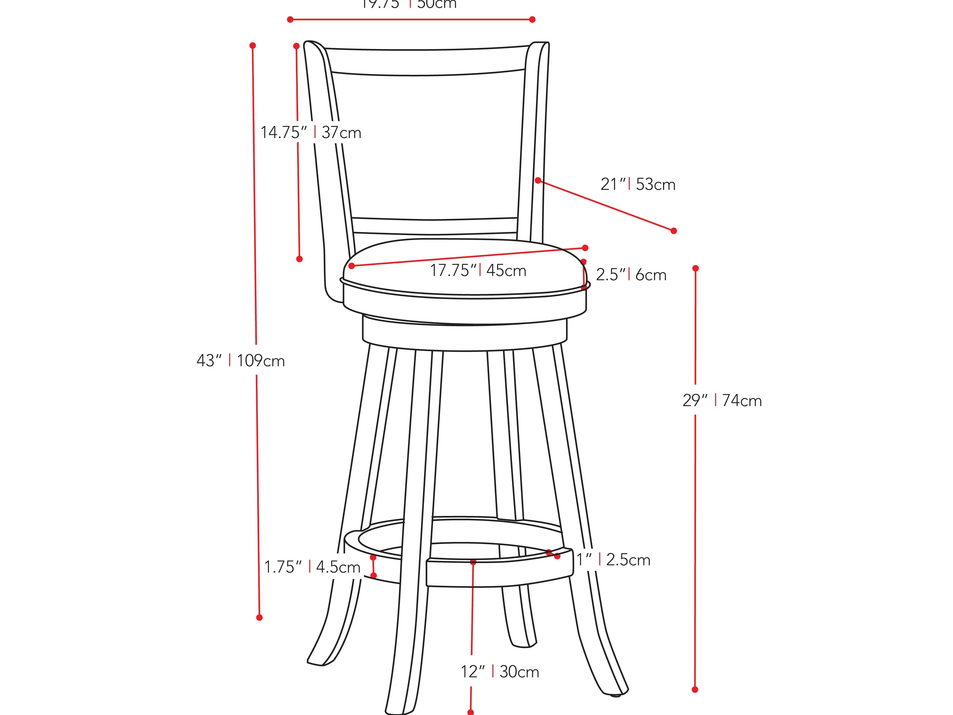 White Bar Height Bar Stools, Set of 2