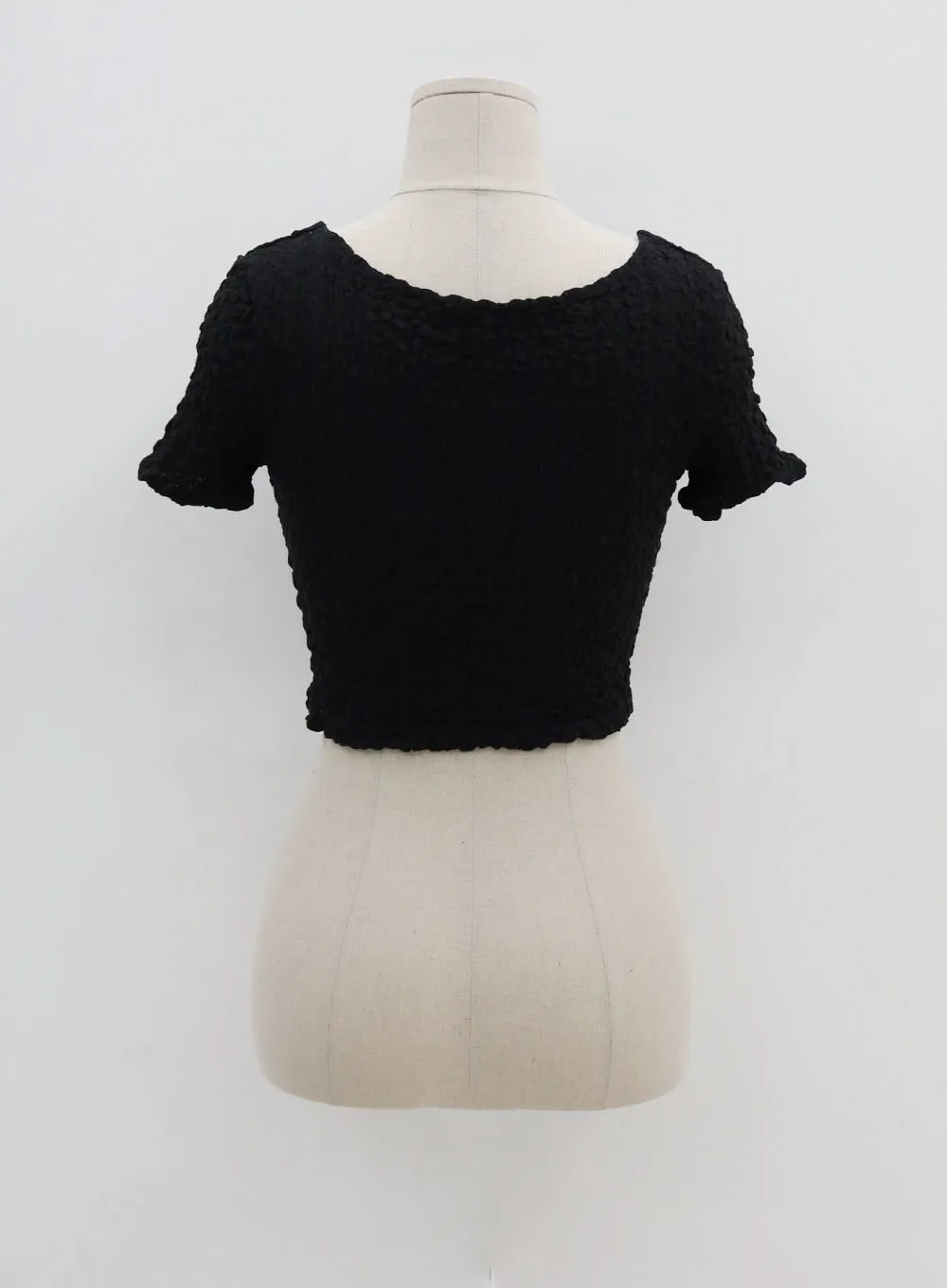 Wrinkled Square Neck Crop Top CU6